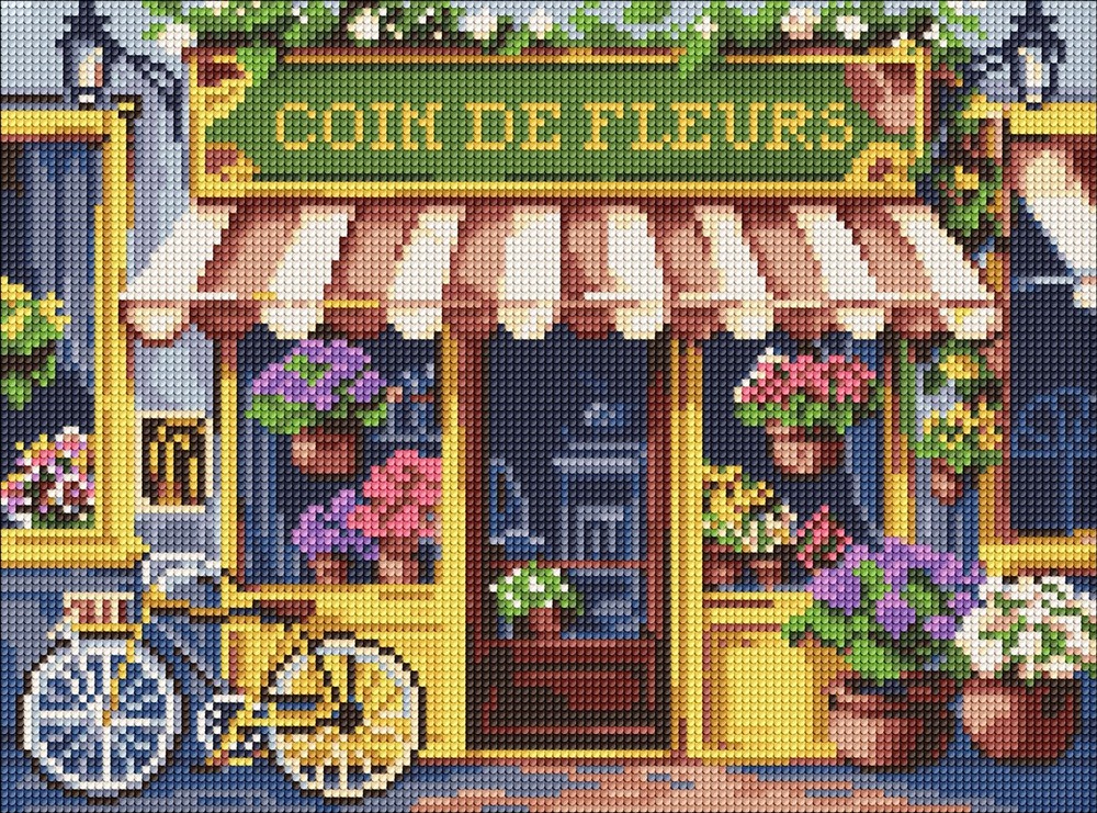 Ideyka Алмазна мозаїка "Квітковий куточок" 30x40см	