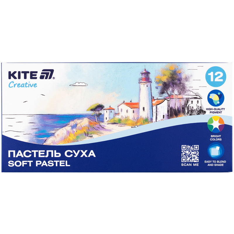 Пастель суха Kite Creative K-201-12, 12 кольорів