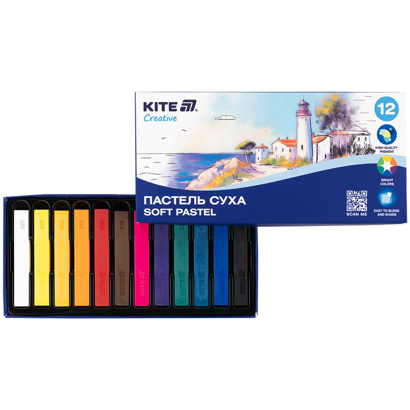 Пастель суха Kite Creative K-201-12, 12 кольорів. Фото 2
