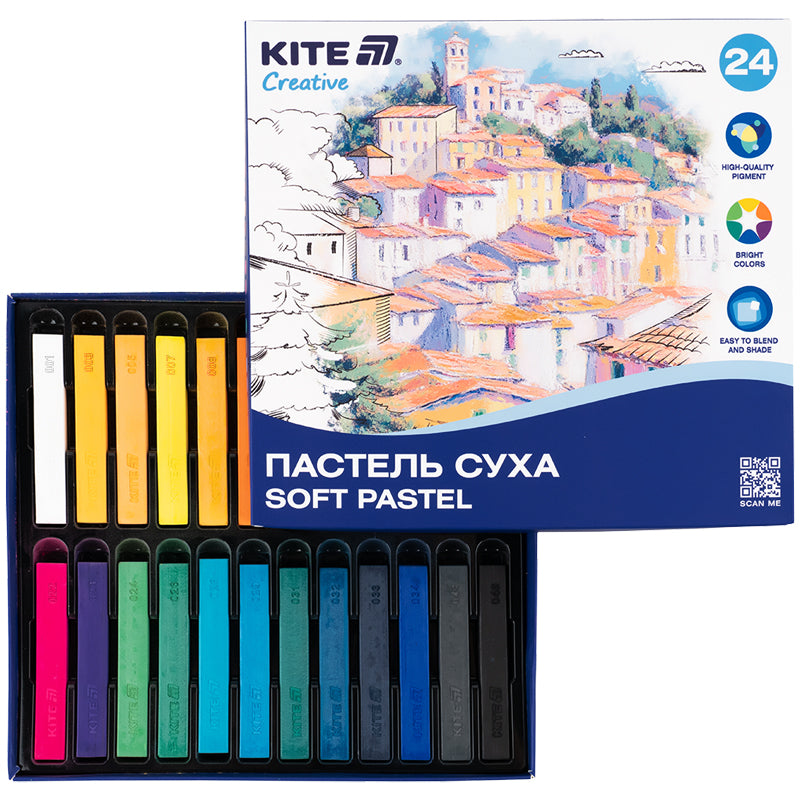 Пастель суха Kite Creative K-201-24, 24 кольорів. Фото 2