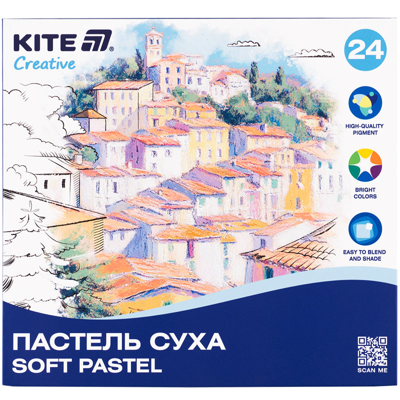 Пастель суха Kite Creative K-201-24, 24 кольорів
