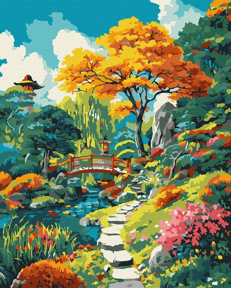 Ideyka Картина за номерами. Осінній японський дворик 40x50 см