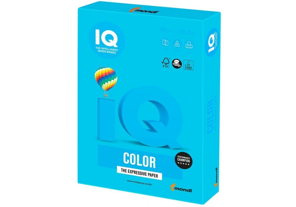 Папір IQ А4 250 аркушів інтенсивний синій AB48 