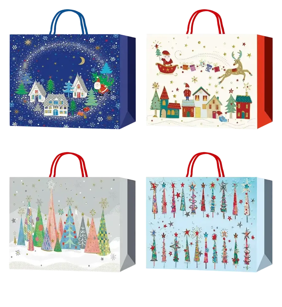 Пакет паперовий подарунковий Buromax Christmas Town XS (15x14x7 см) BM.2000113. Фото 6