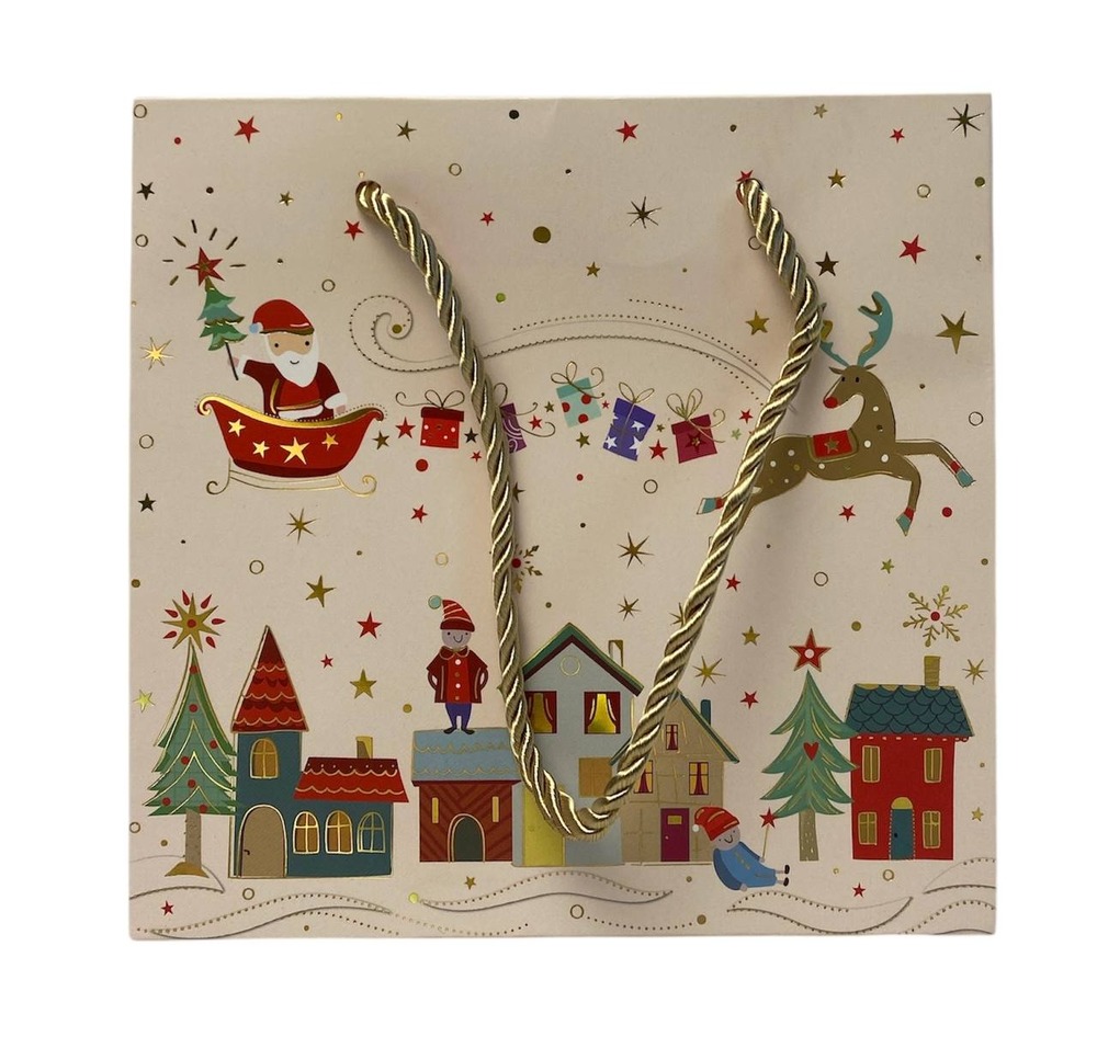 Пакет паперовий подарунковий Buromax Christmas Town XS (15x14x7 см) BM.2000113. Фото 2