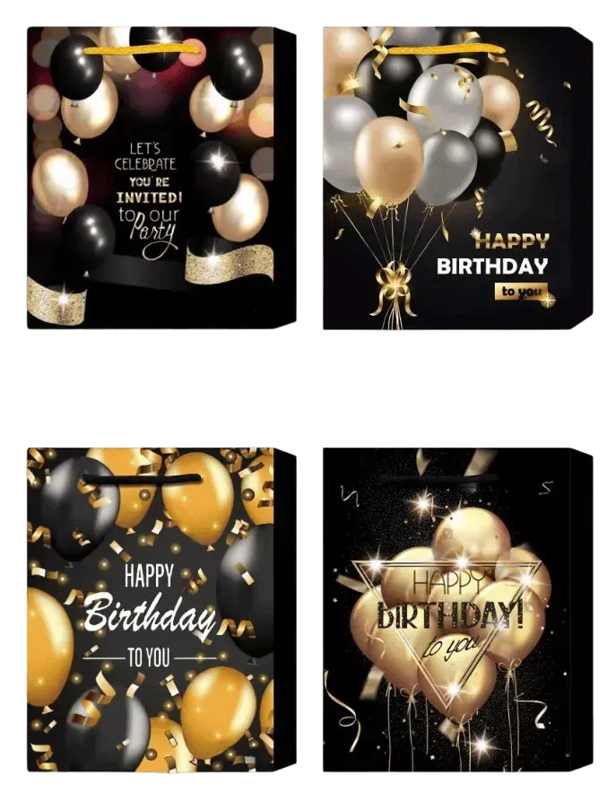 Пакет паперовий подарунковий Buromax Elegant Birthday L (31х42х12 см) тиснення фольгою BM.200062