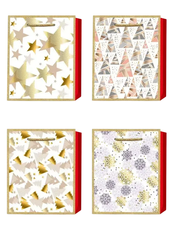 Пакет паперовий подарунковий Buromax Golden Christmas S (18x23x8 см) тиснення фольгою BM.2000118