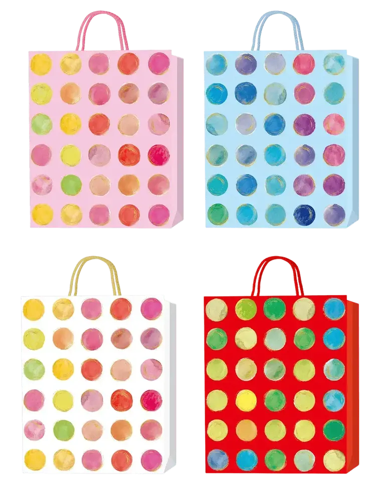 Пакет паперовий подарунковий Buromax Color Splash M (26x32x10 см) тиснення фольгою