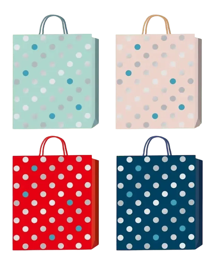 Пакет паперовий подарунковий Buromax Classic Dots M (26x32x10 см) тиснення фольгою BM.200023