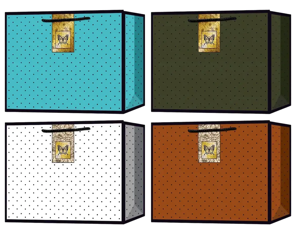 Пакет паперовий подарунковий Buromax Classic Charm M (26x32x10 см) тиснення фольгою BM.200063