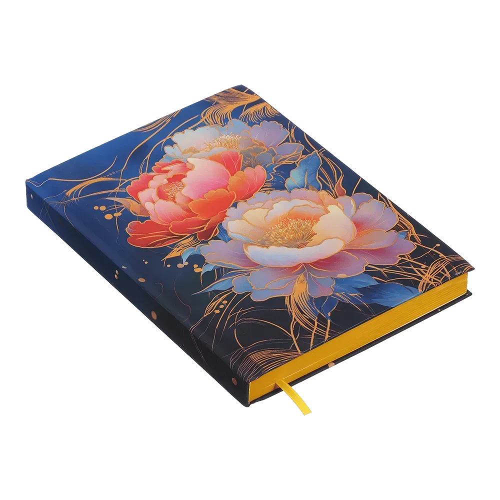 Щоденник недатований поліграфічний А5 Buromax Peony 336 сторінок темно-синій BM.20170-03. Фото 3