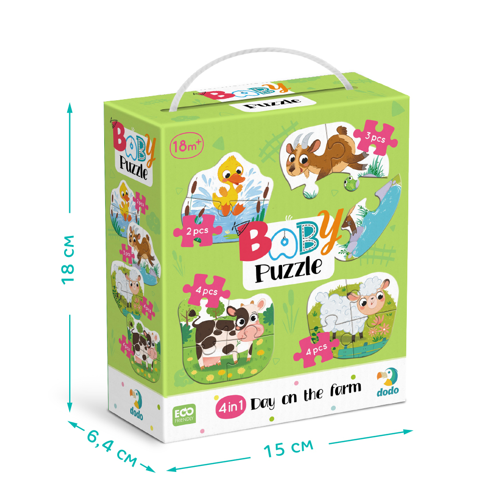 DoDo Пазл 4 в 1 - Baby puzzle. День на фермі 300687. Фото 4