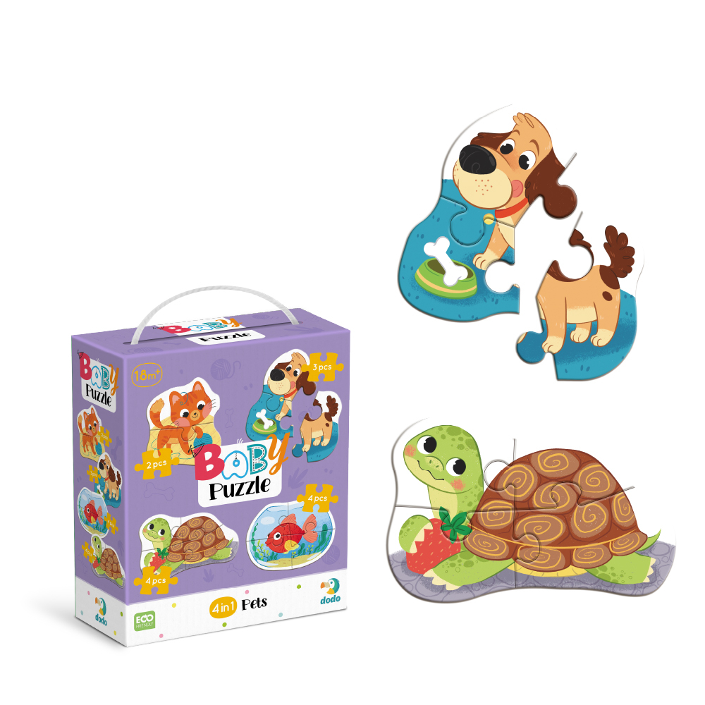 DoDo Пазл 4 в 1 - Baby puzzle. Домашні тварини 300688. Фото 2