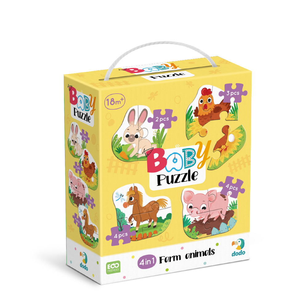 DoDo Пазл 4 в 1 - Baby puzzle. Сільські тварини 300686