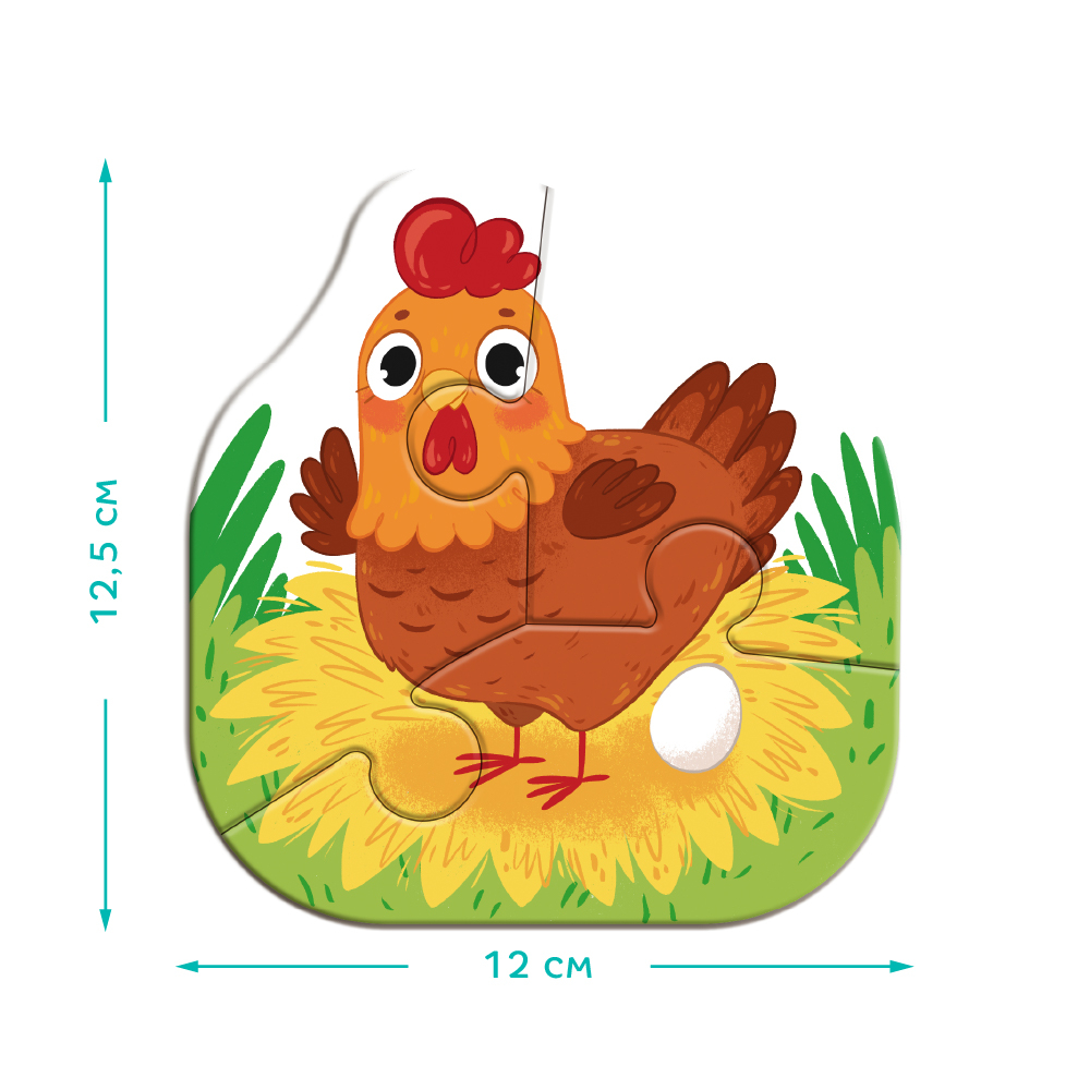 DoDo Пазл 4 в 1 - Baby puzzle. Сільські тварини 300686. Фото 5