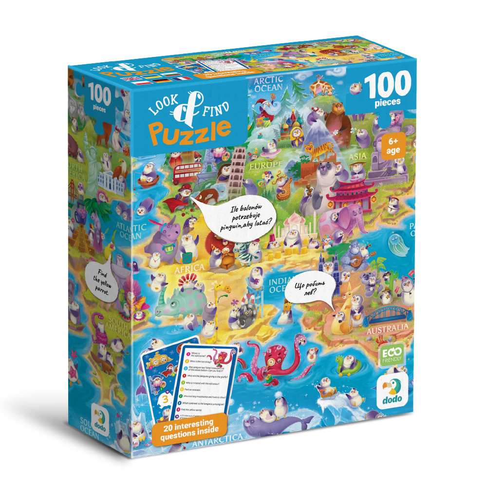 DoDo Пазл 100 елементів - Шукай та знаходь.Світ пінгвінів 300670