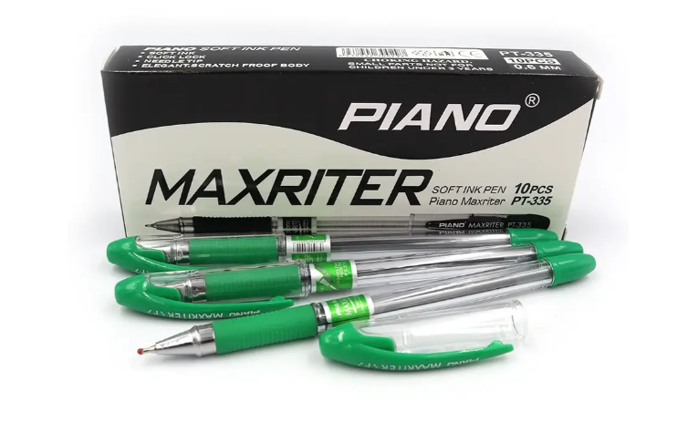 Ручка масляна PIANO Maxriter РТ-335 зелена (10 шт)
