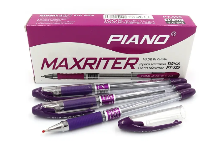 Ручка масляна PIANO Maxriter РТ-335 фіолетова (10 шт)