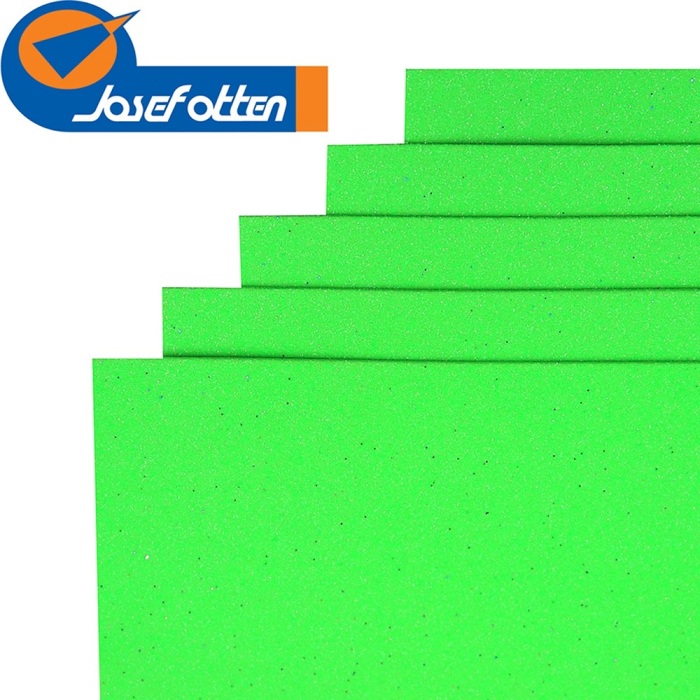 Фоаміран EVA Josef Otten Салатовий GLITTER Fluorescent HQ A4 10 шт 21 X 29.7 см 17FA4-002