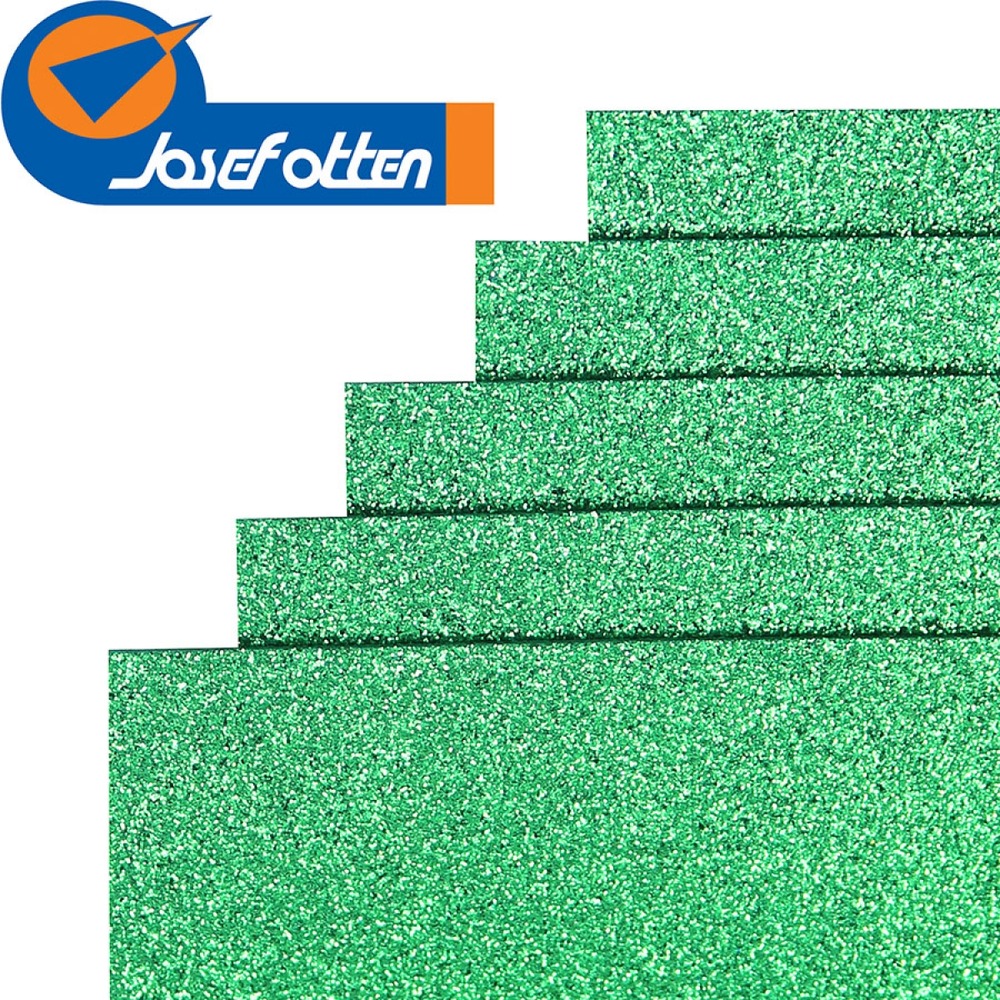 Фоаміран EVA Josef Otten Зелений GLITTER HQ A4 10 шт 21 X 29.7 см 17GLA4-018