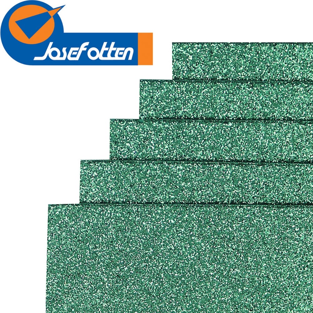 Фоаміран EVA Josef Otten Темно-зелений GLITTER HQ A4 10 шт 21 X 29.7 см 17GLA4-040