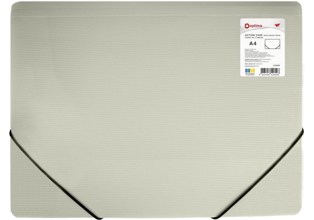 Папка на гумках Optima А4,  500 мкм, фактура смуга, мікс кольорів O30699. Фото 4
