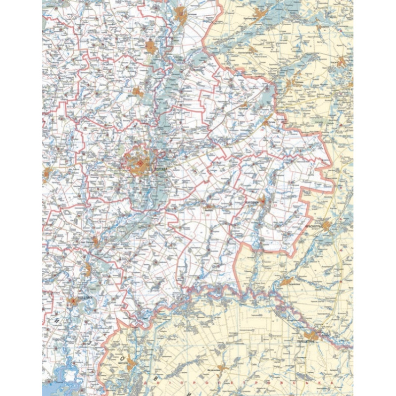 Політико-адміністративна карта Полтавська область м-б 1:320 000.. Фото 2