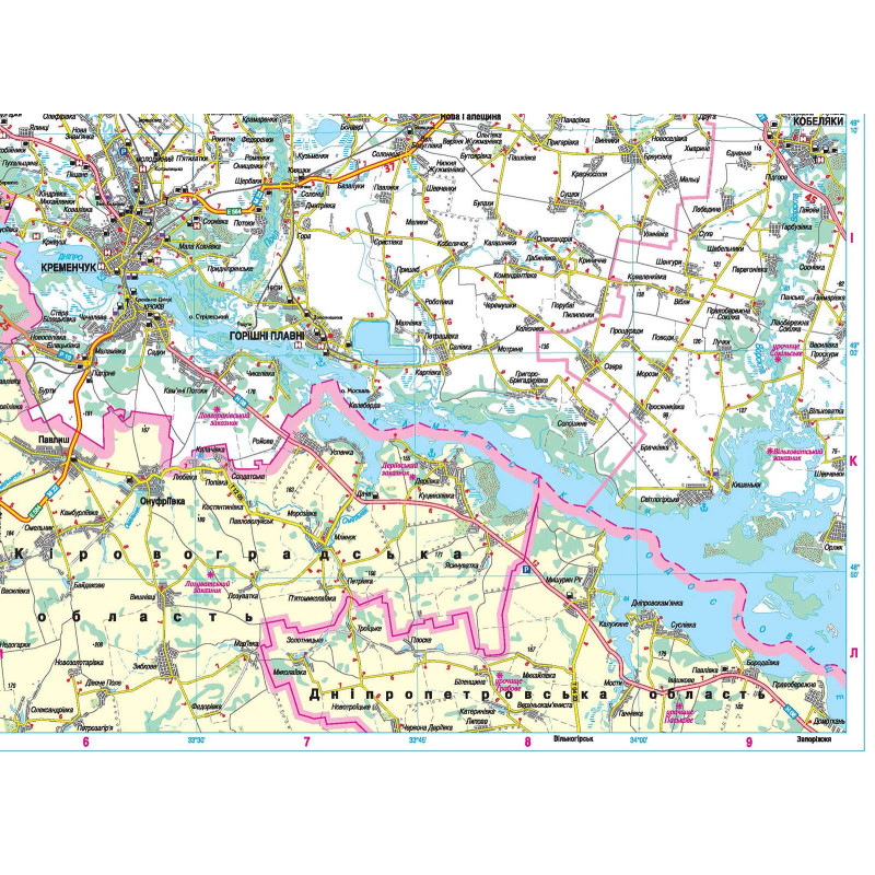 Карта автошляхів Полтавська область м-б 1:250 000.. Фото 3