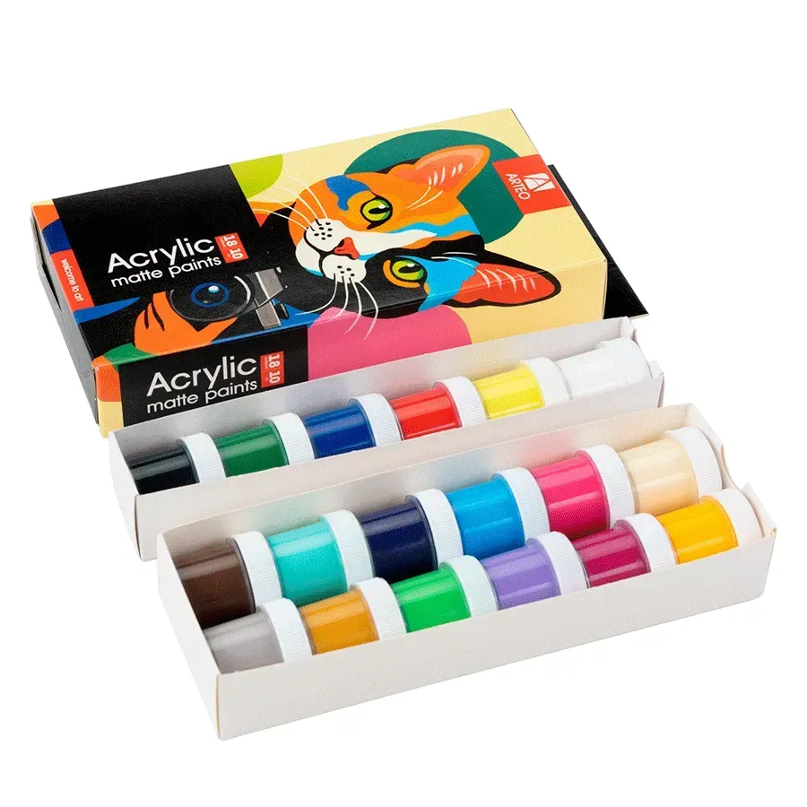 Набір акрилових фарб Arteo ColorСat матовий 18х10 мл 322112009. Фото 2
