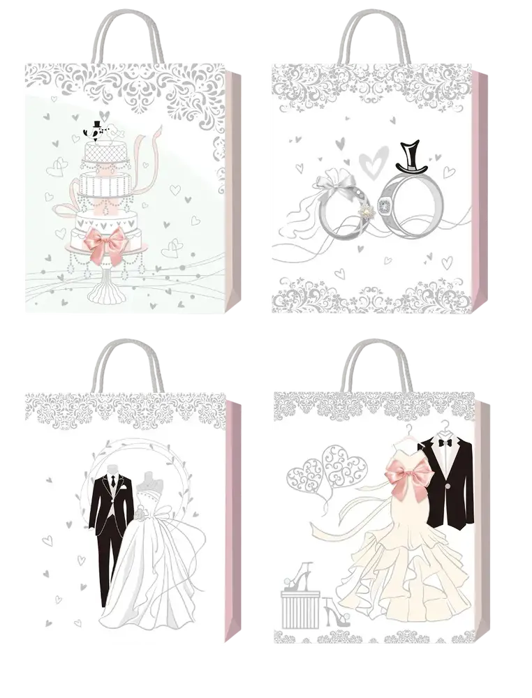 Пакет паперовий подарунковий Buromax Elegant Wedding L (31х42х12 см) тиснення фольгою BM.200080