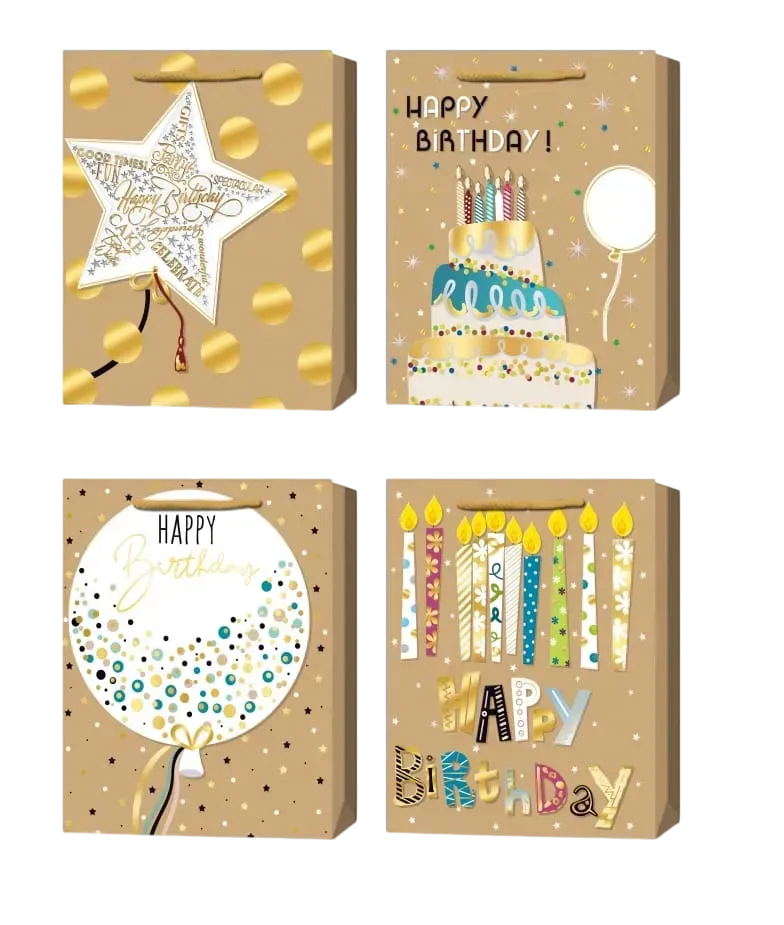Пакет паперовий подарунковий Buromax Birthday Candles XL (41.5х53х15.5 см) тиснення фольгою BM.200060