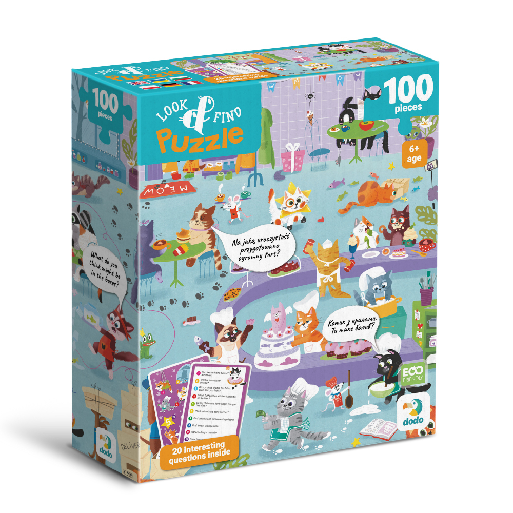 DoDo Пазл 100 елементів - Шукай та знаходь.Котяче кафе 300667