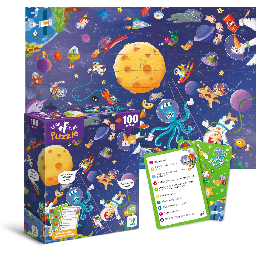 DoDo Пазл 100 елементів - Шукай та знаходь. Шалений космос 300668. Фото 2