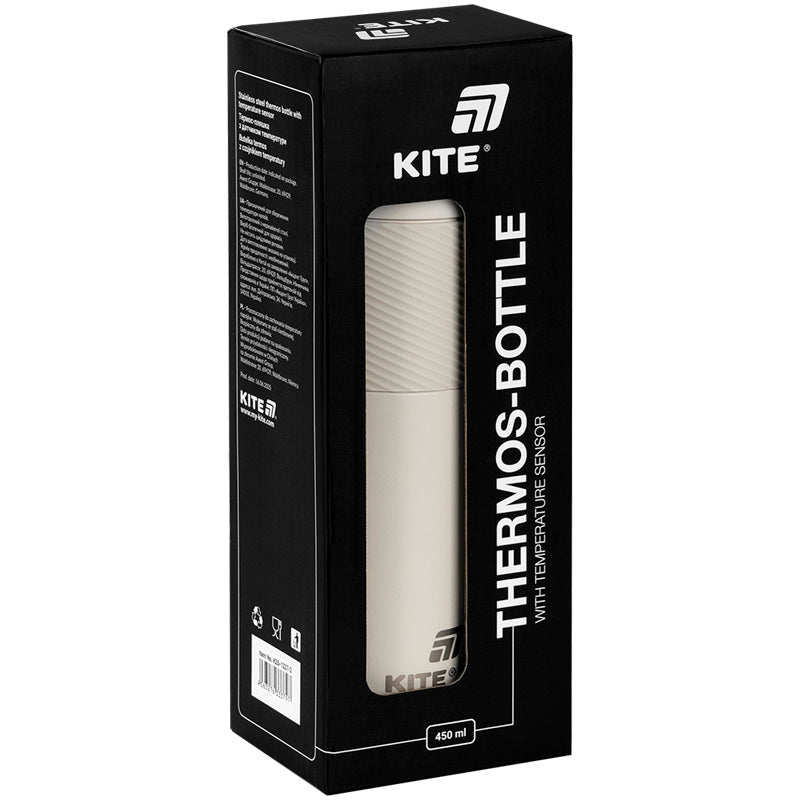 Термос з термодатчиком Kite 450 мл, K25-1227-1 бежевий. Фото 5