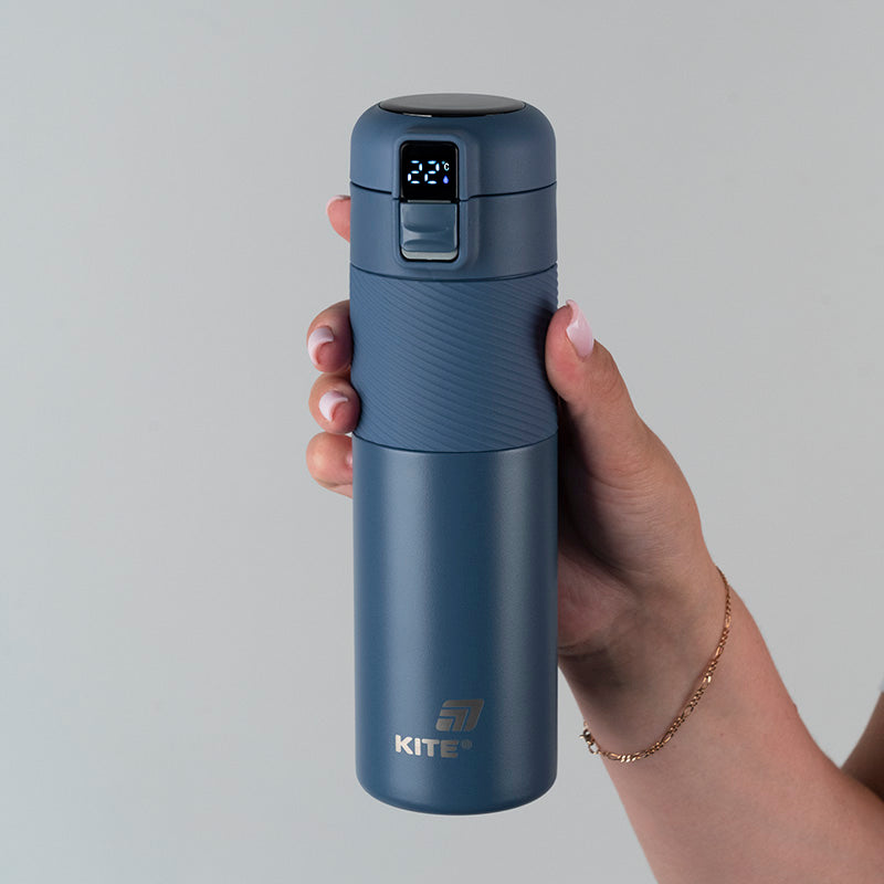 Термос з термодатчиком Kite 450 мл, K25-1227-2 синій. Фото 6