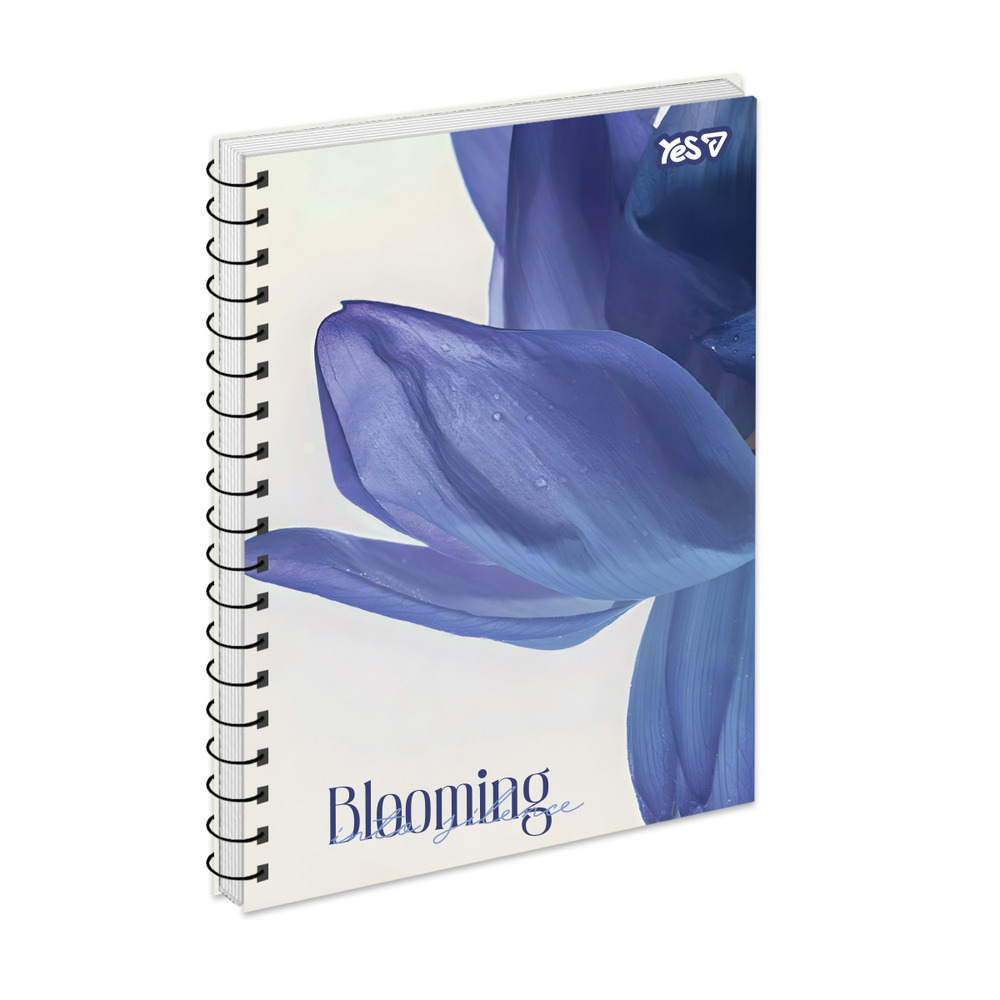 Зошит для записів Yes А5 80 аркушів, клітинка, на спіралі "Blooming" 152284