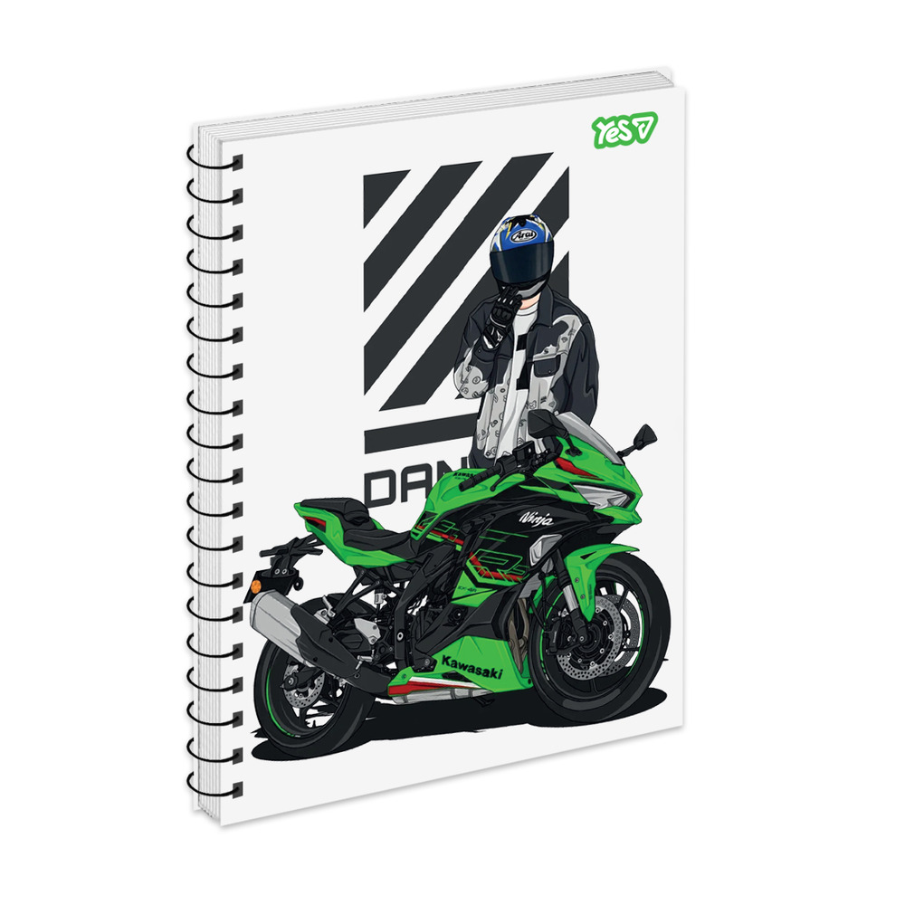 Зошит для записів Yes А5 80 аркушів, клітинка, на спіралі  "Moto" 152299