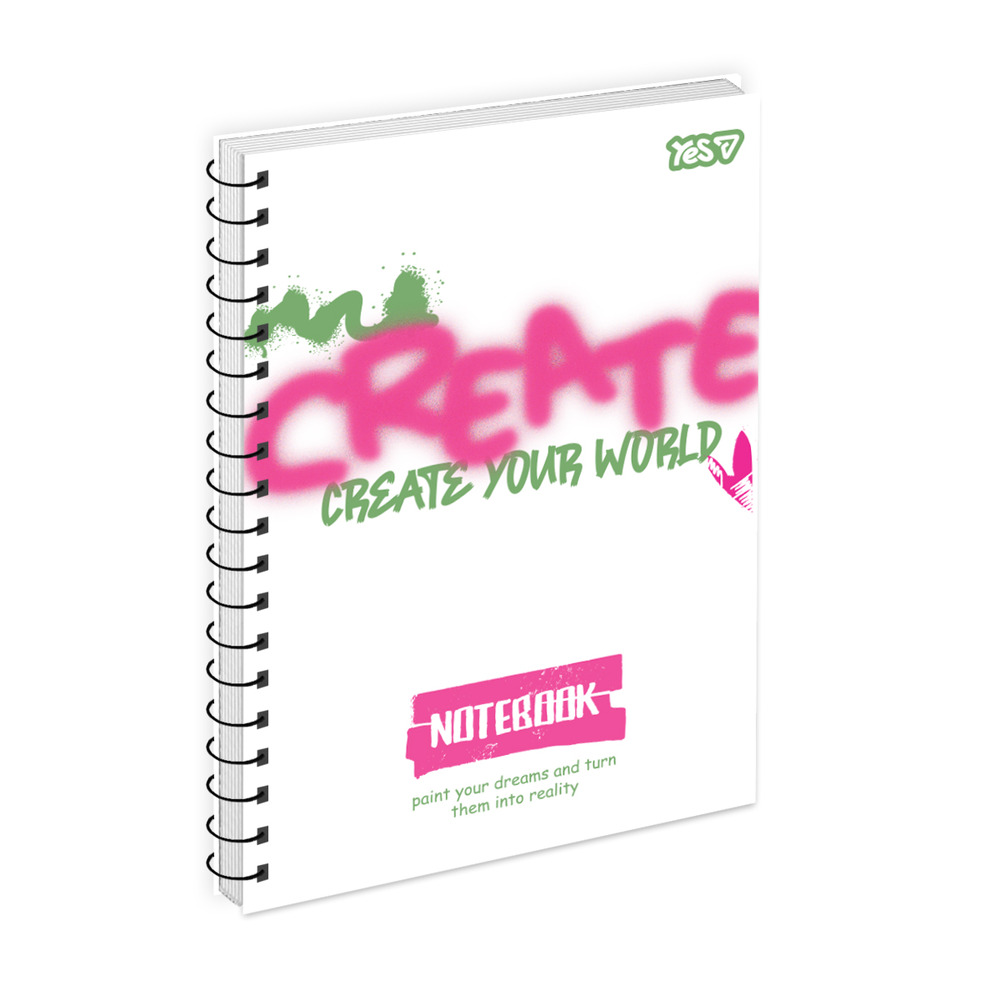 Зошит для записів Yes А5 80 аркушів, клітинка, на спіралі "Create" 152307 