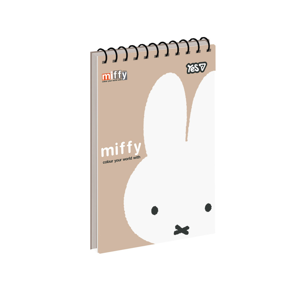 Зошит для записів Yes А6 80 аркушів, клітинка, на спіралі  "Miffy" 152273