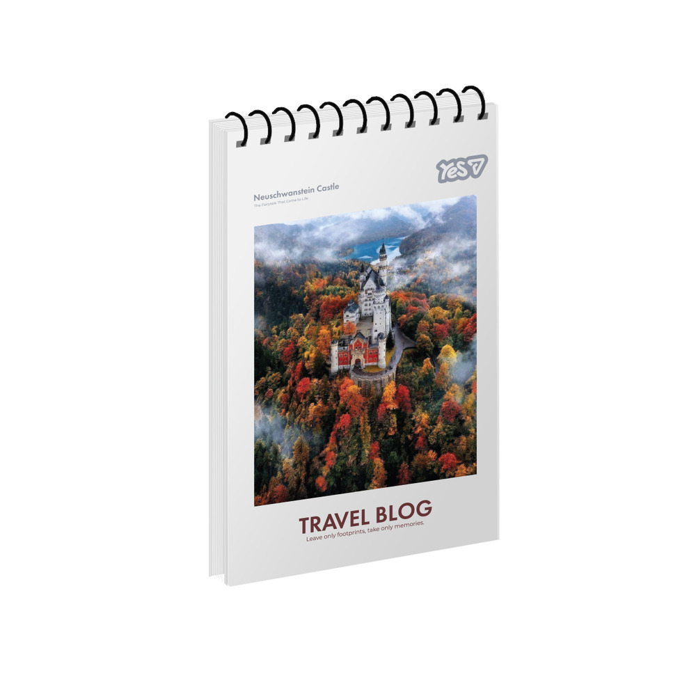 Зошит для записів Yes А6 80 аркушів, клітинка, на спіралі "Travel"  152289