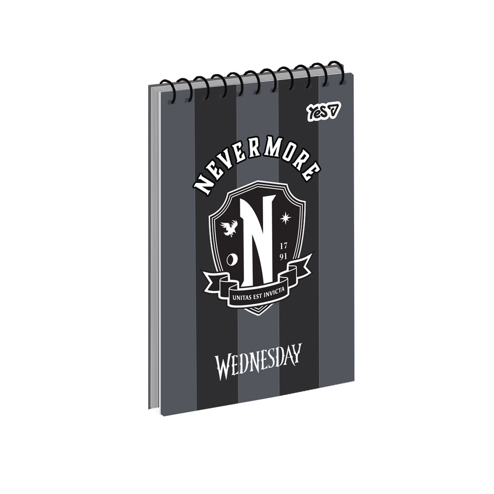 Зошит для записів Yes А6 80 аркушів, клітинка, на спіралі  "Wednesday" 152297