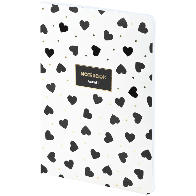 Книга записна Axent Black&White 8700-26-A, A5, 80 аркушів, клітинка. Фото 2