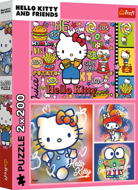 Пазли Trefl 2х200 елементів - Вітаю Кітті та друзів (Hello Kitty) 33363