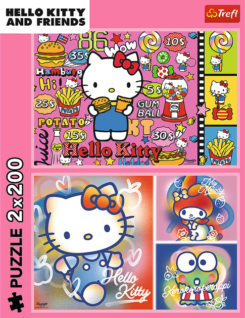 Пазли Trefl 2х200 елементів - Вітаю Кітті та друзів (Hello Kitty) 33363. Фото 4