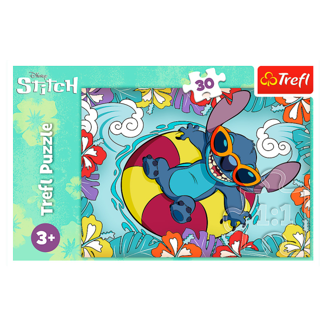 Пазли Trefl 30 елементів - У відпустці (Lilo&Stitch) 83054