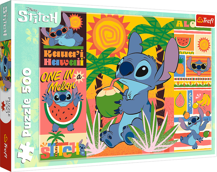 Пазли Trefl 500 елементів - Канікули зі Стічем (Disney Stitch The Movie) 74834