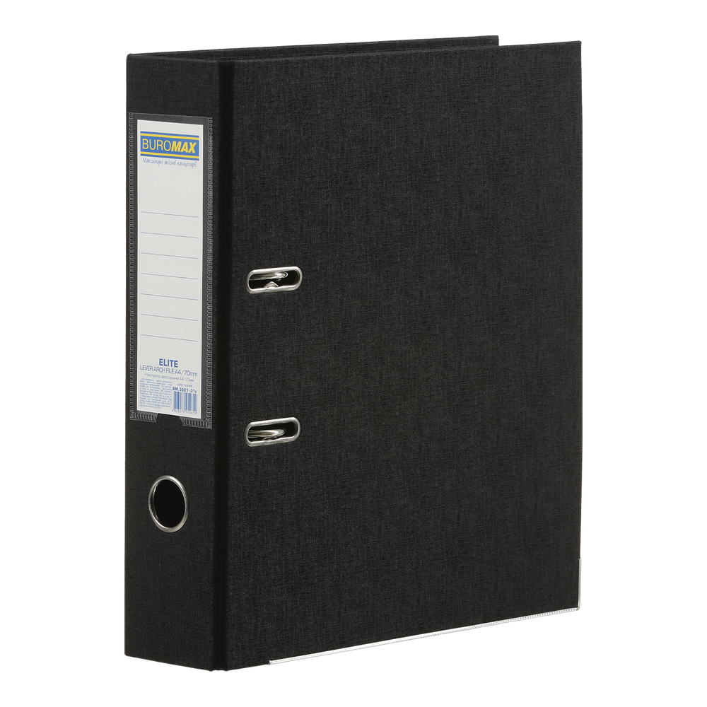 Папка-реєстратор А4 двостороння Buromax Elite 70 мм чорна BM.3001-01c
