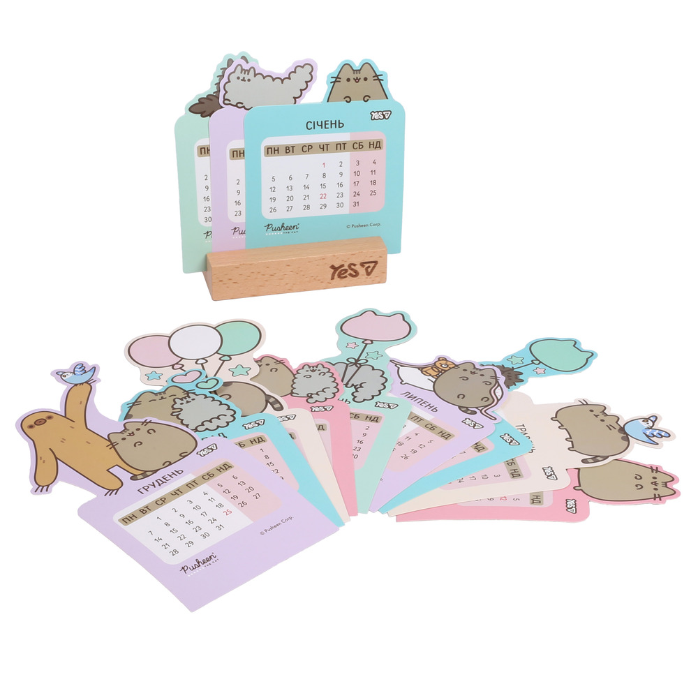 Календар Yes Pusheen настільний формовий на підставці на 2026р 10,6х23,5см 270265 . Фото 2
