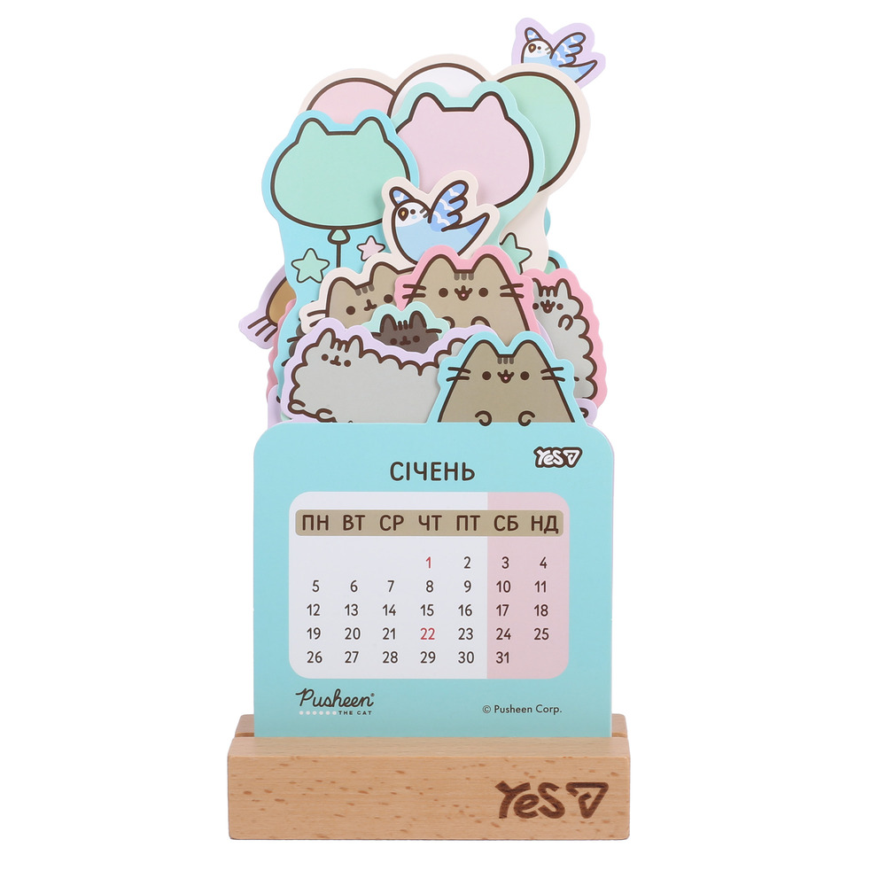 Календар Yes Pusheen настільний формовий на підставці на 2026р 10,6х23,5см 270265 