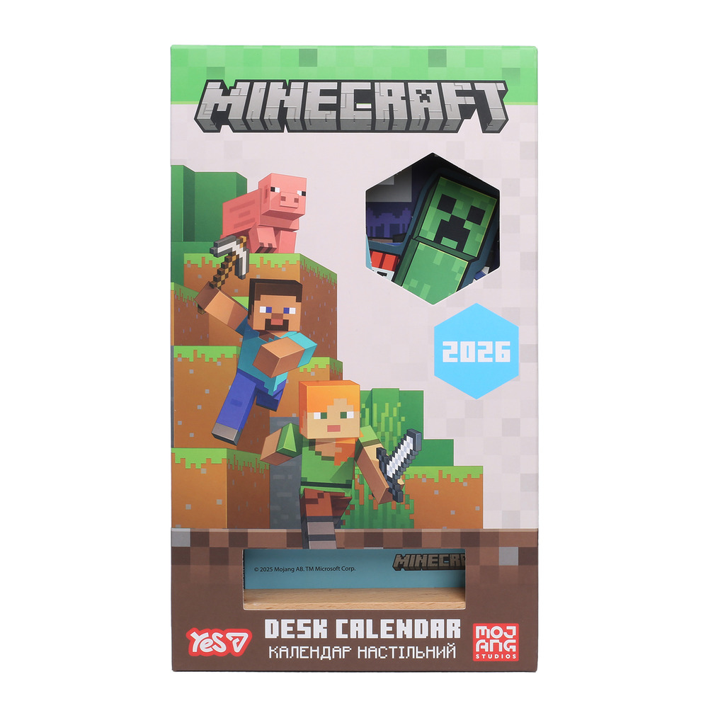 Календар Yes Minecraft настільний формовий на підставці на 2026р 13,5х22,3см 270266. Фото 3